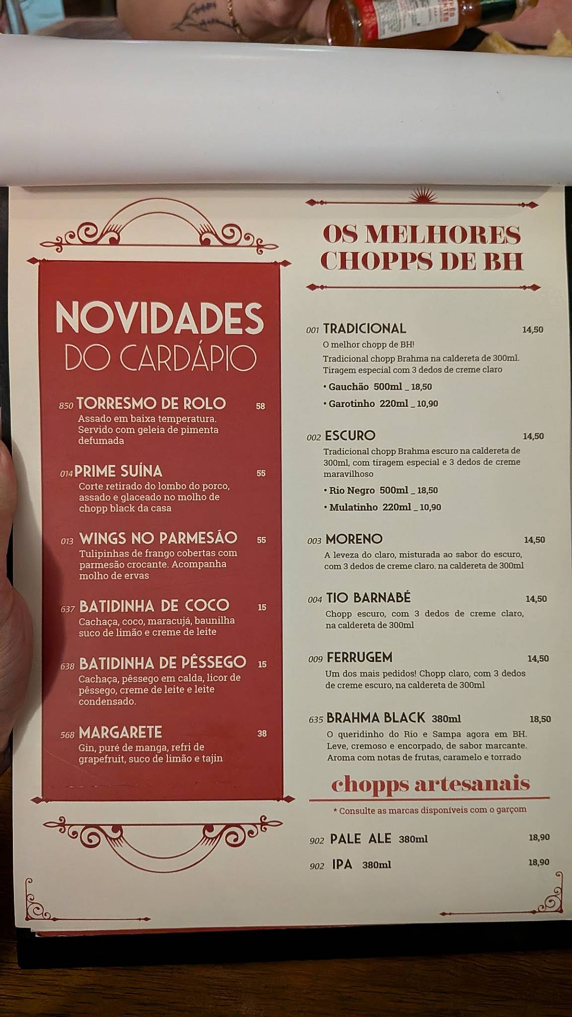 Redentor Bar cardápio