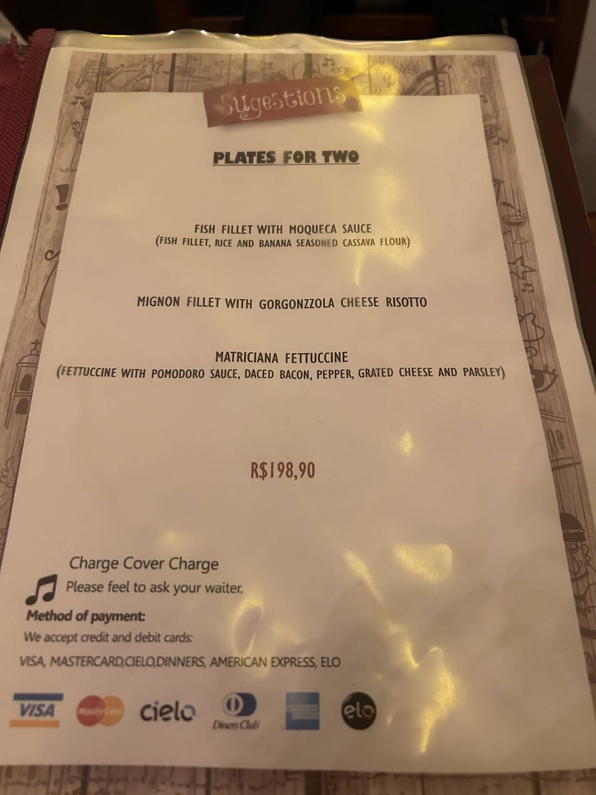 Bendita's Restaurante cardápio