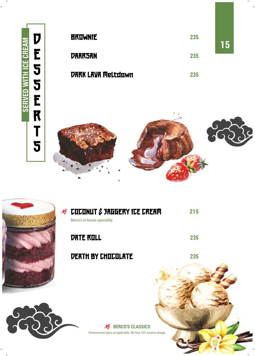 Berco's menu