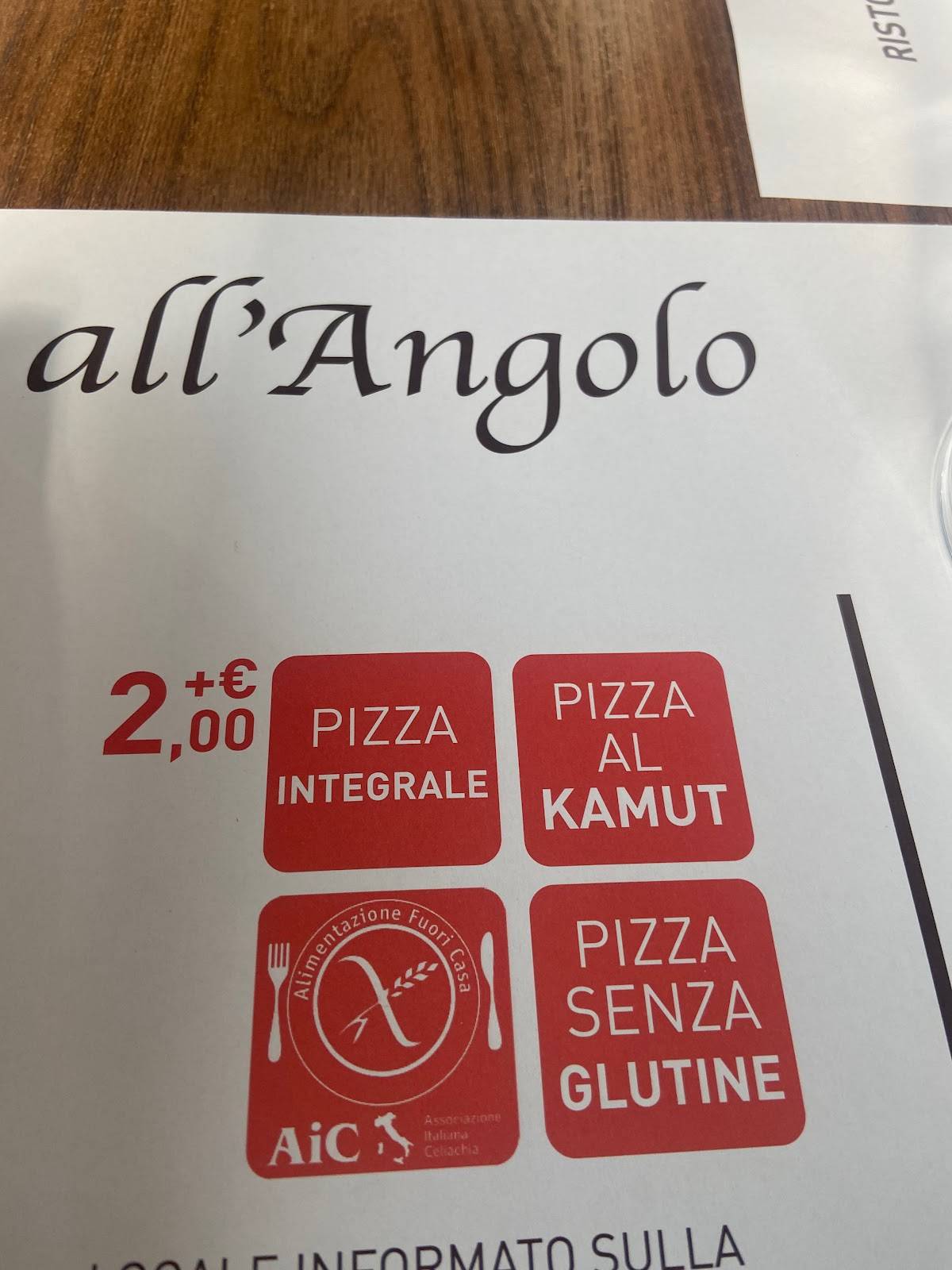 Menu di Ristorante Pizzeria All'Angolo GRASSOBBIO 