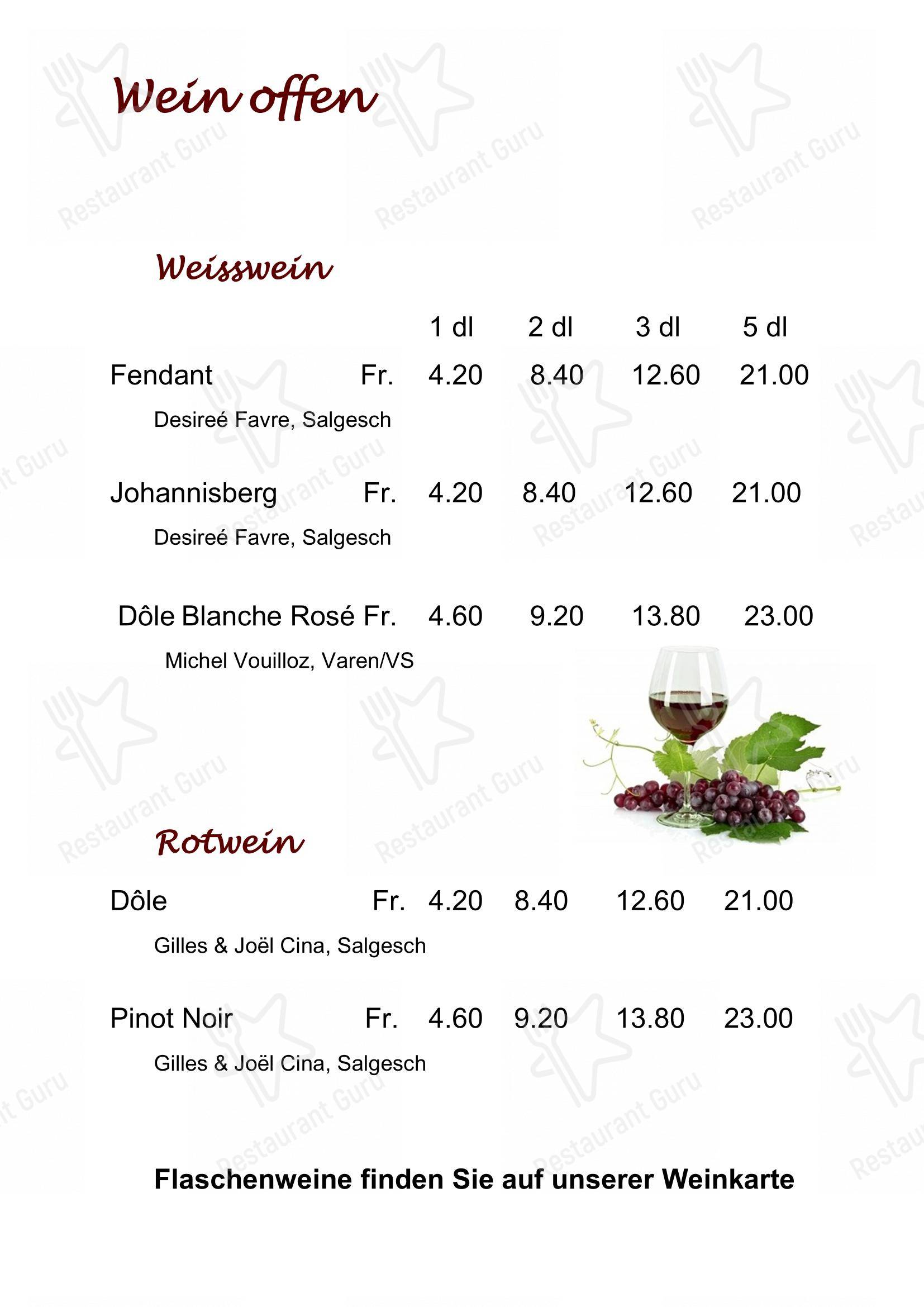Menu di Berggasthaus Alpenrösli - Menu