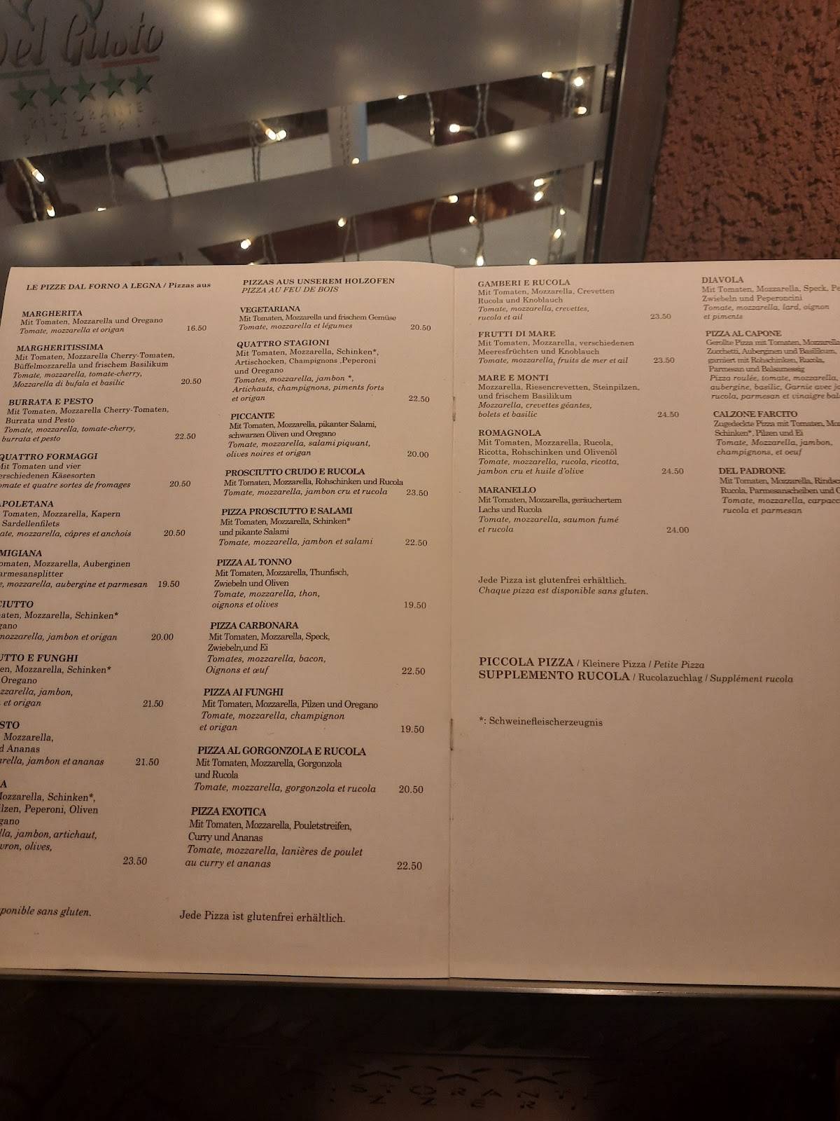 Menu di Ristorante Pizzeria Del Gusto 