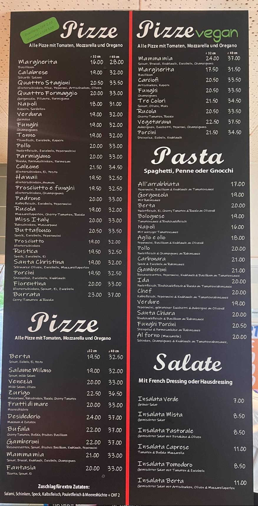 Menu di Berta 15 Pizzeria 