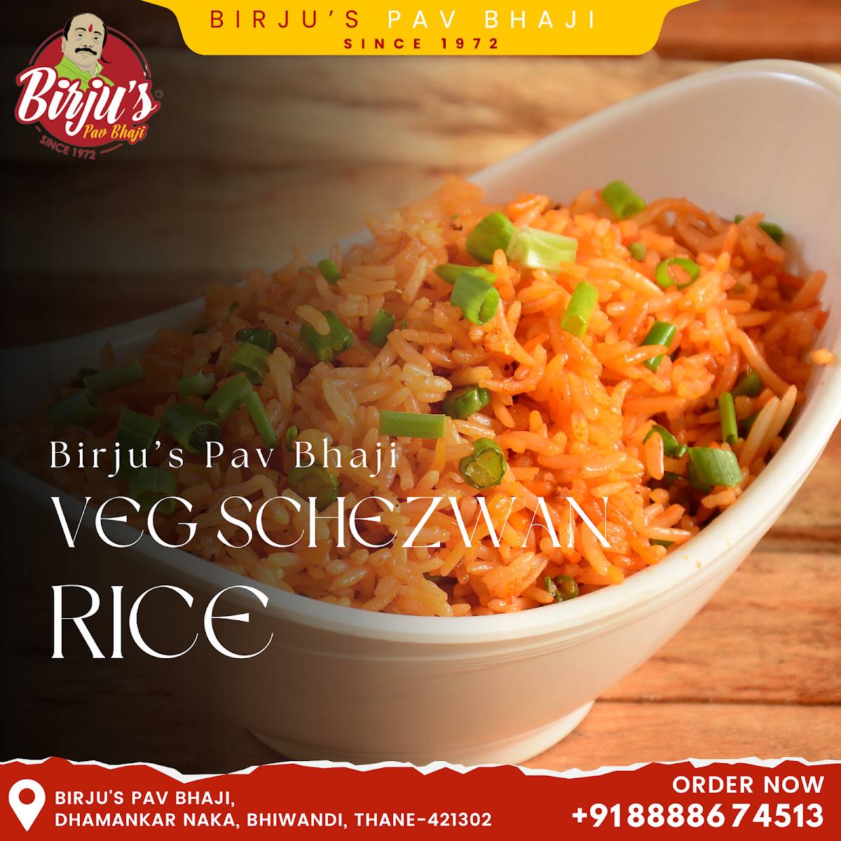 Birju's Pavbhaji menu