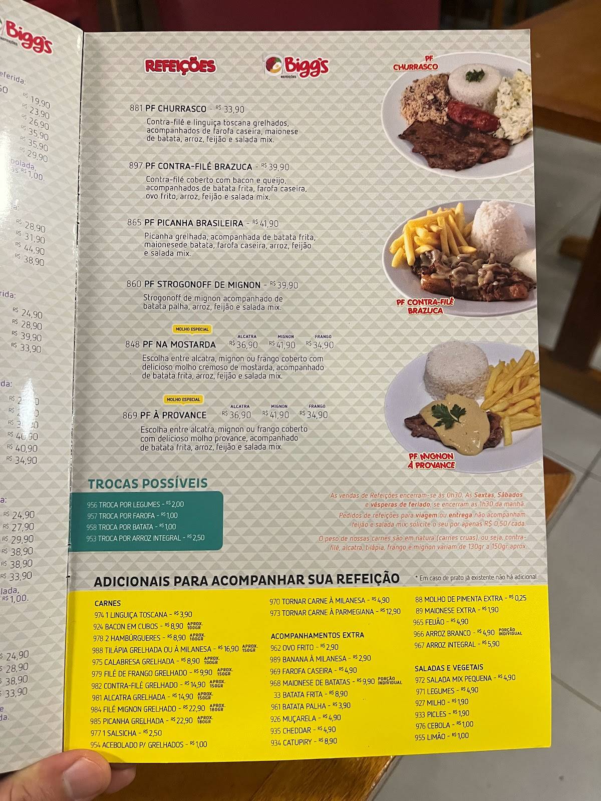 Biggs Lanches e Refeições - Av. Maringá - Aterro Igapó cardápio