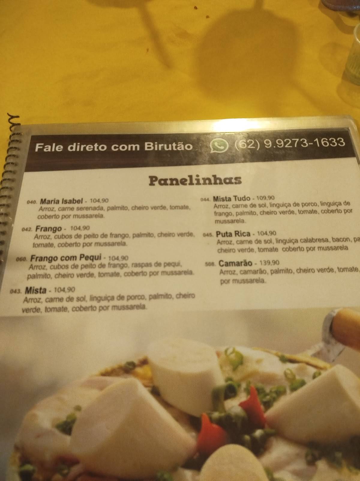 Birutão cardápio