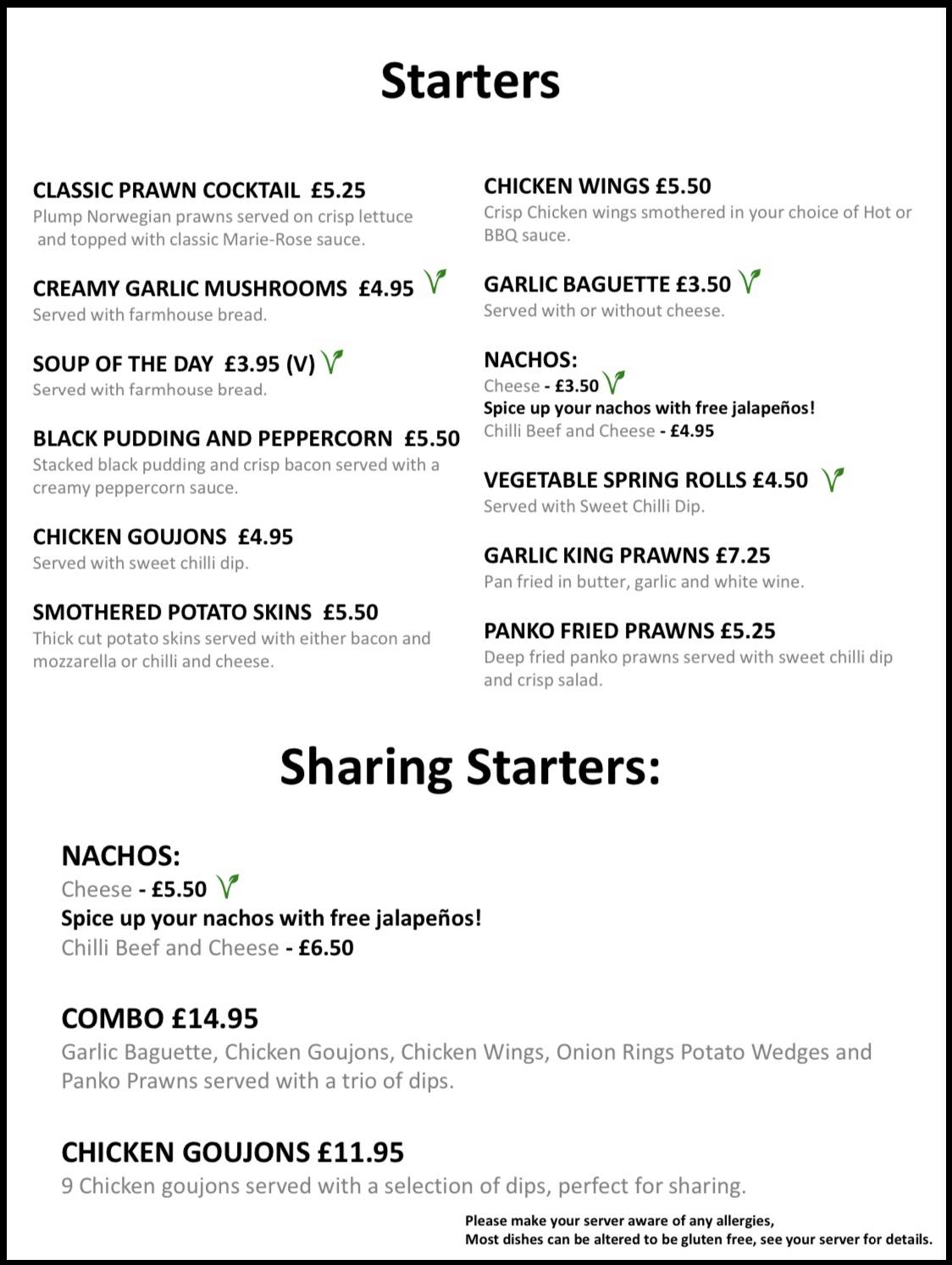 Menu at The Pollards Inn pub & bar, Auckland