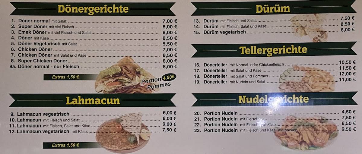 Menu de Bistro Emek