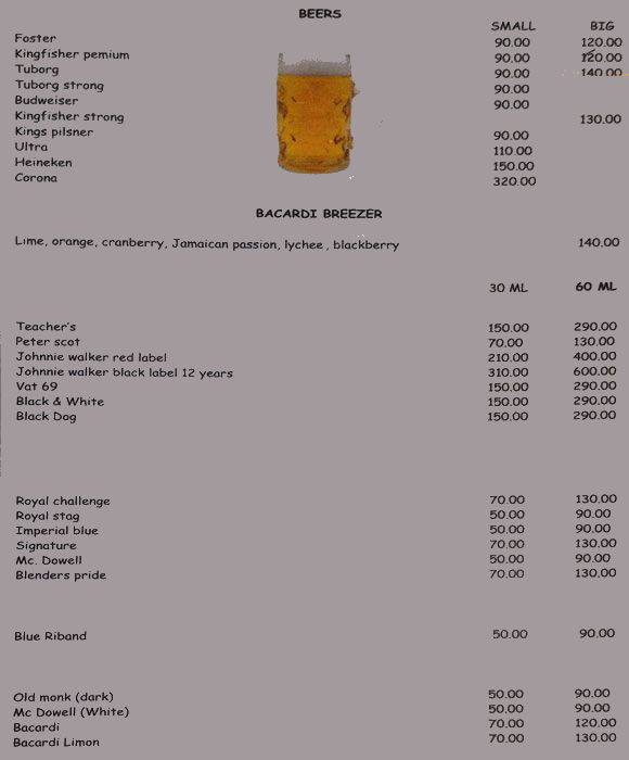 Bistro Shack menu