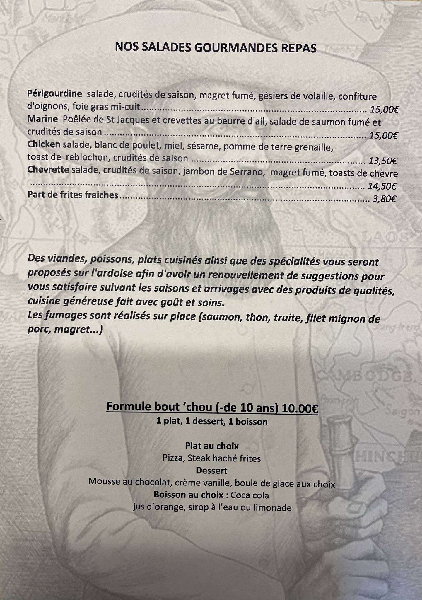 Menu de Bistrot d'Auguste