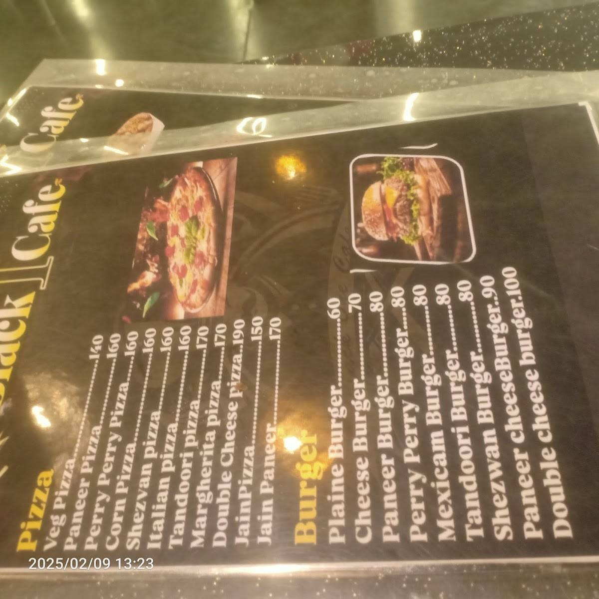 Black One Cafe menu