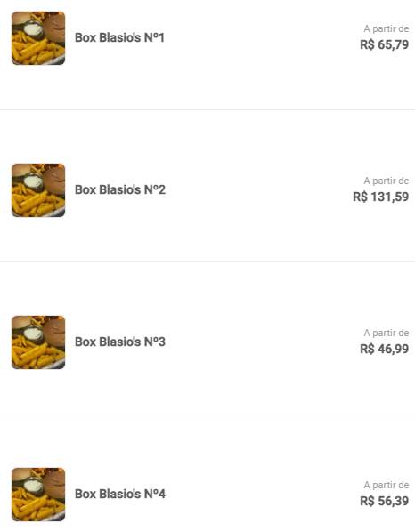 Blasio's Dog cardápio