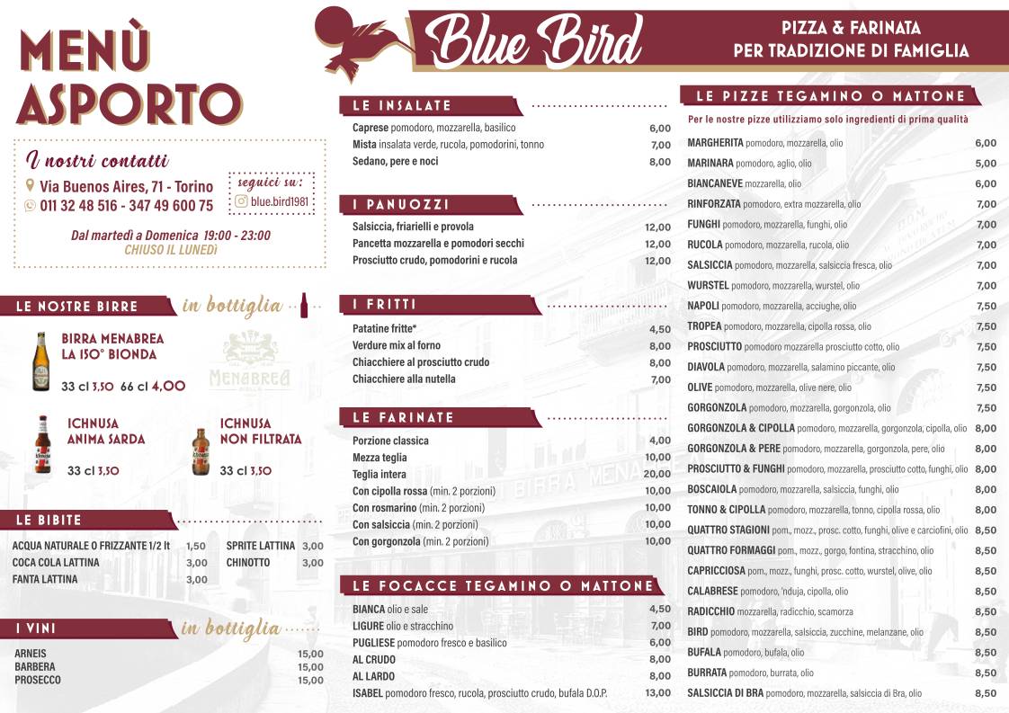 Menu di Blue Bird 