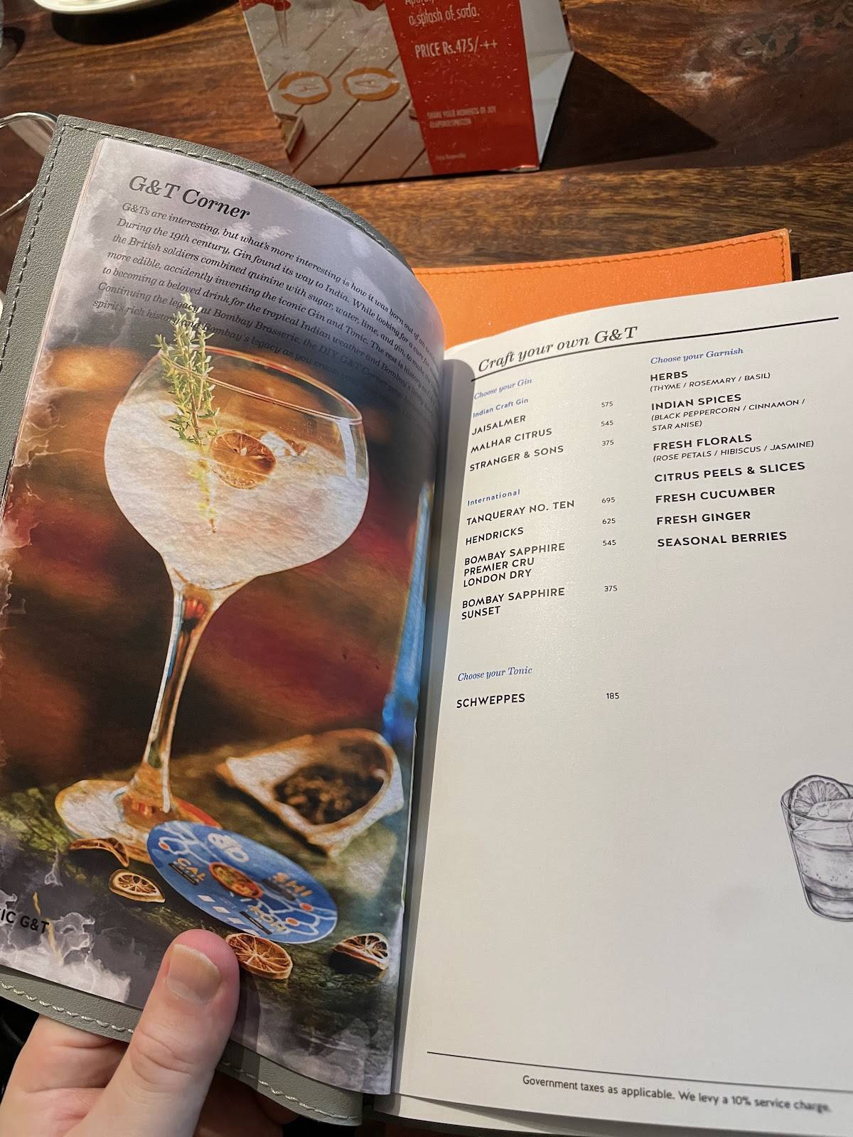 Bombay Brasserie Colaba menu