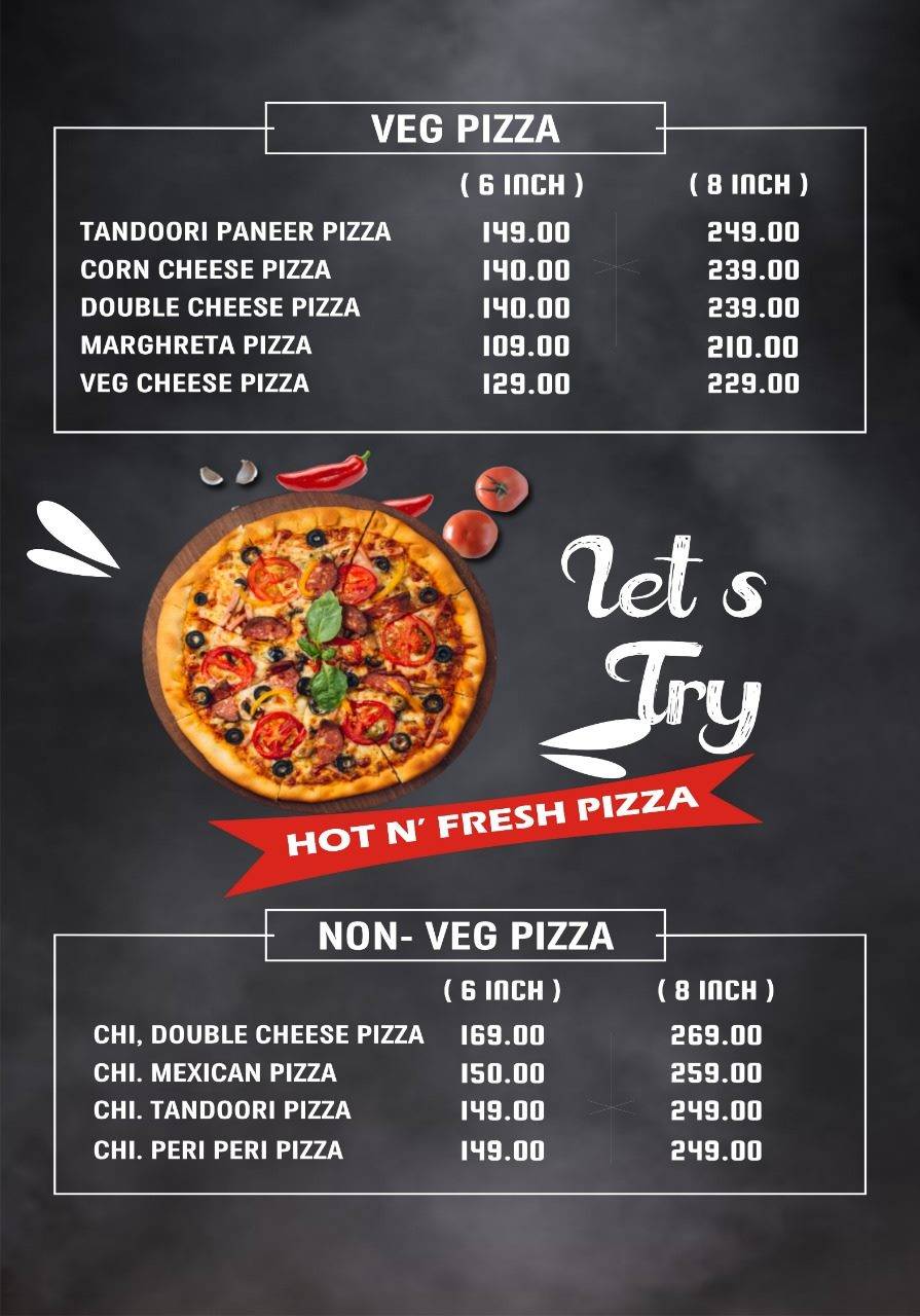 Bombay Burger's menu