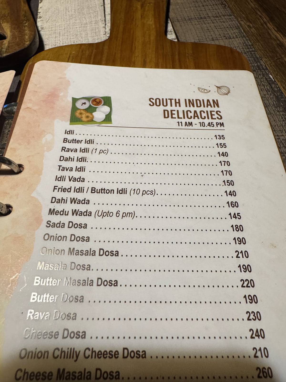 Bombay Shiv Sagar menu
