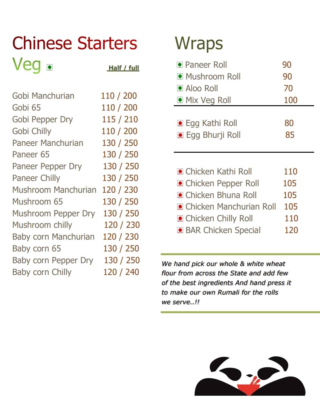 Bon Appetit Resto menu