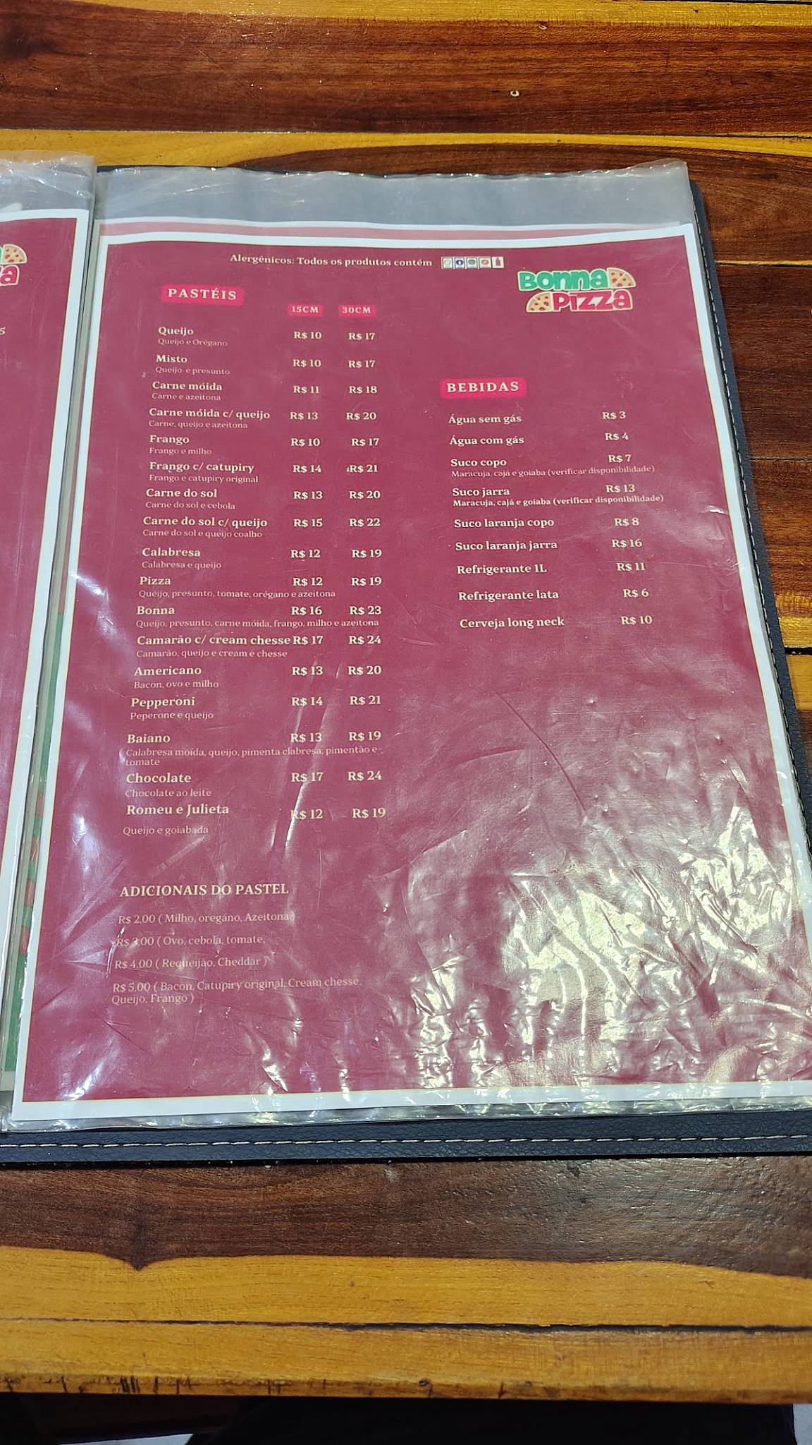Bonna Pizza cardápio