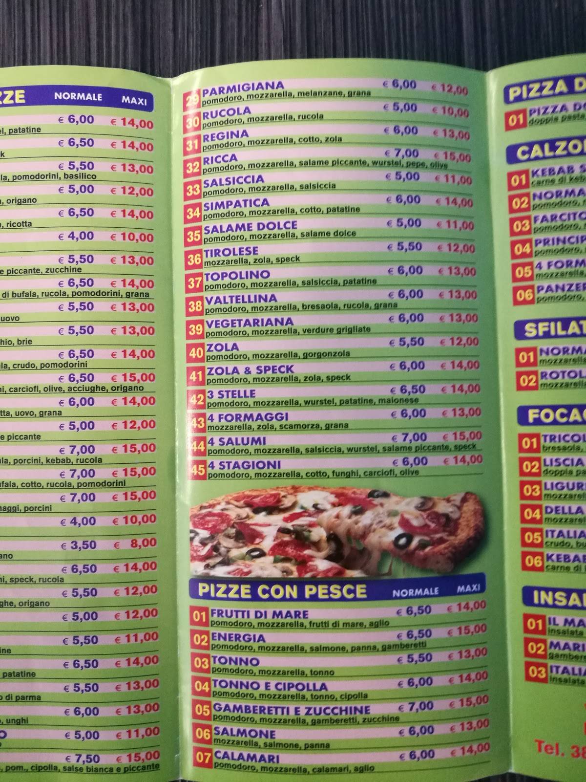 Menu di Pizzeria Da Giosef 