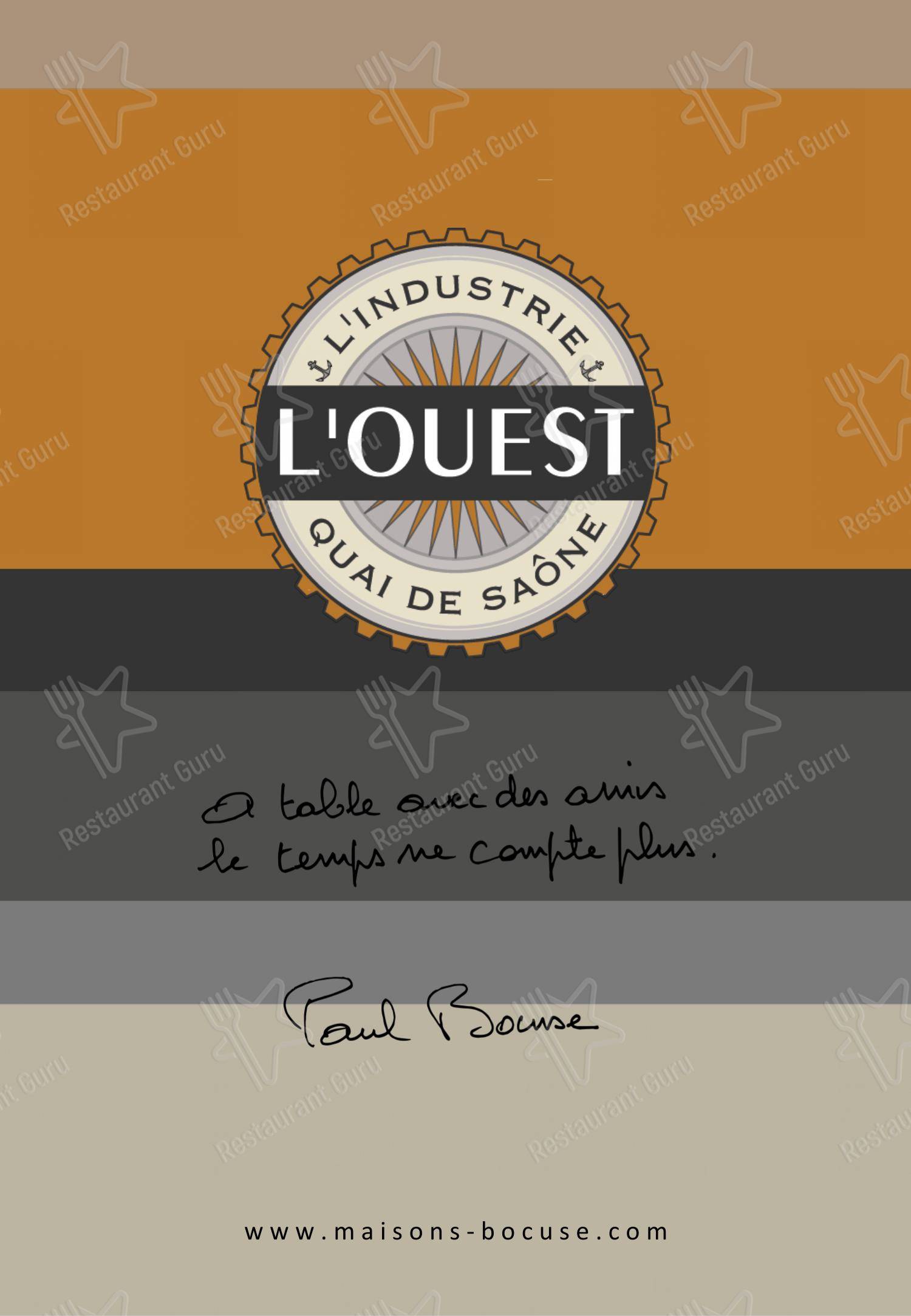 Крафт меню pour Brasserie L'Ouest - Bocuse dans Lyon