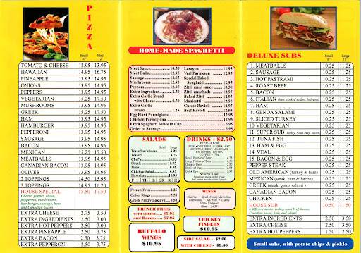 Menu at Bravo Pleasant Pizza Inc pizzeria, Lumberton