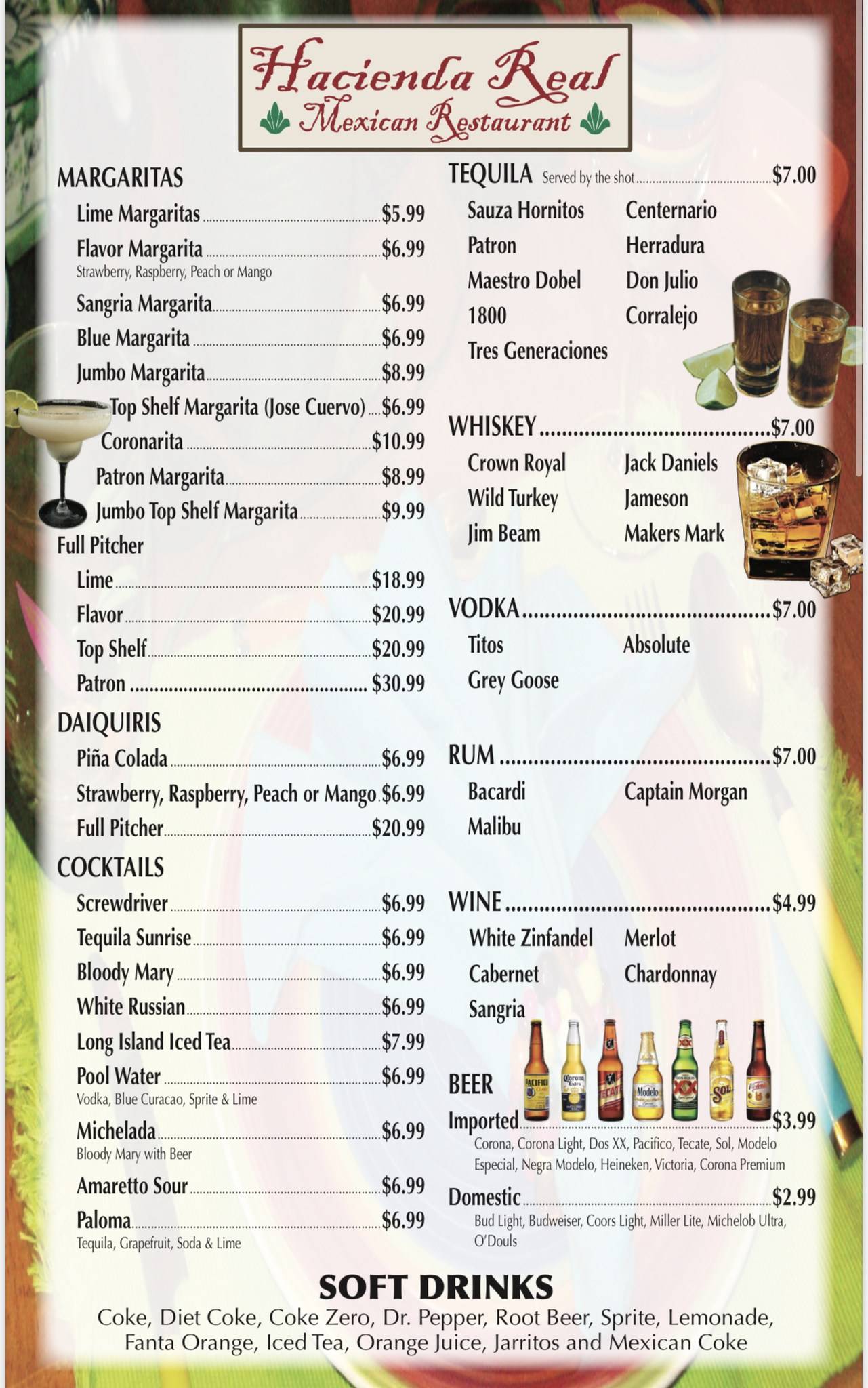 Menu at Hacienda Real Mexican Restaurant of Breaux Bridge, Breaux Bridge