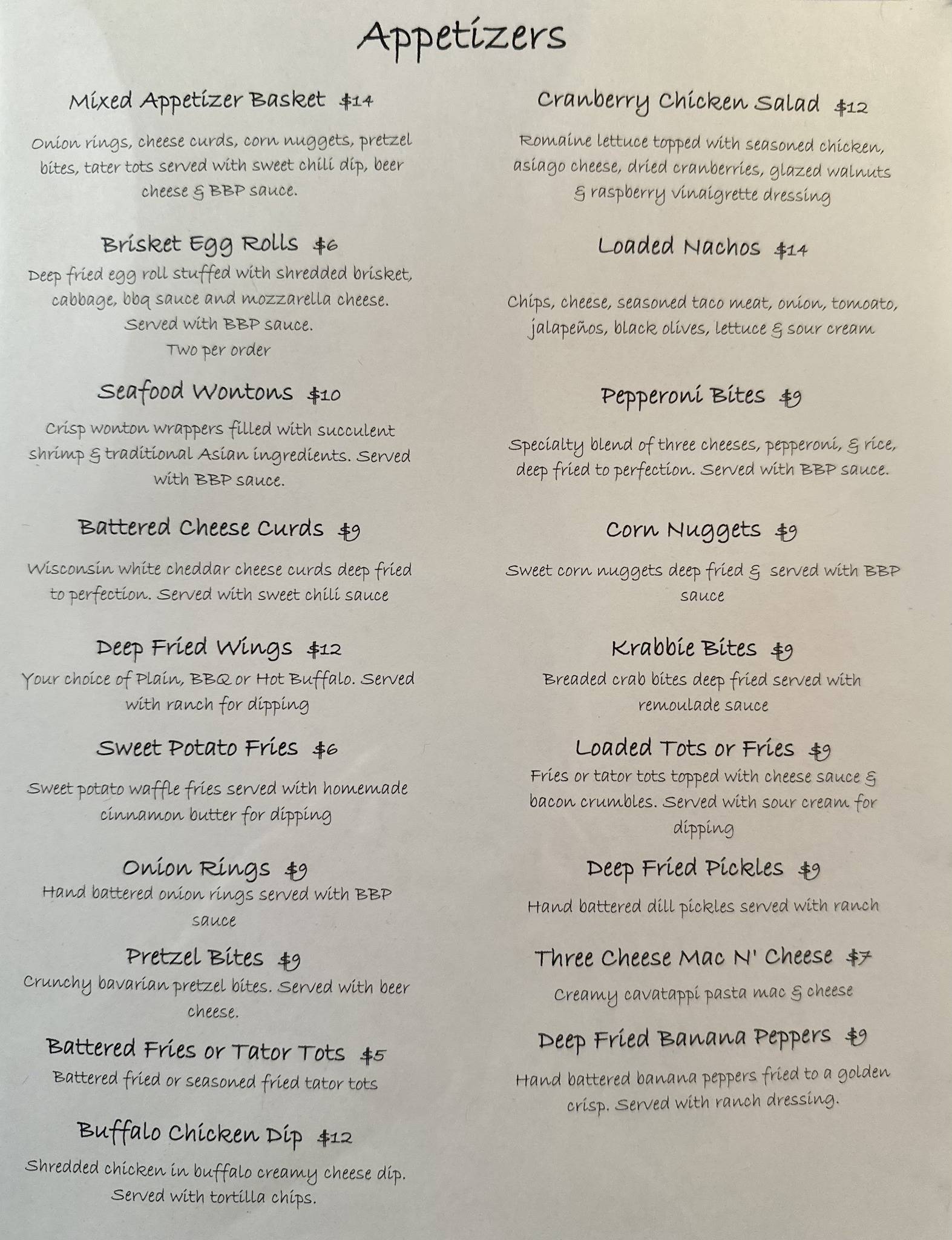 Menu at Brick Block Pub, Morrison