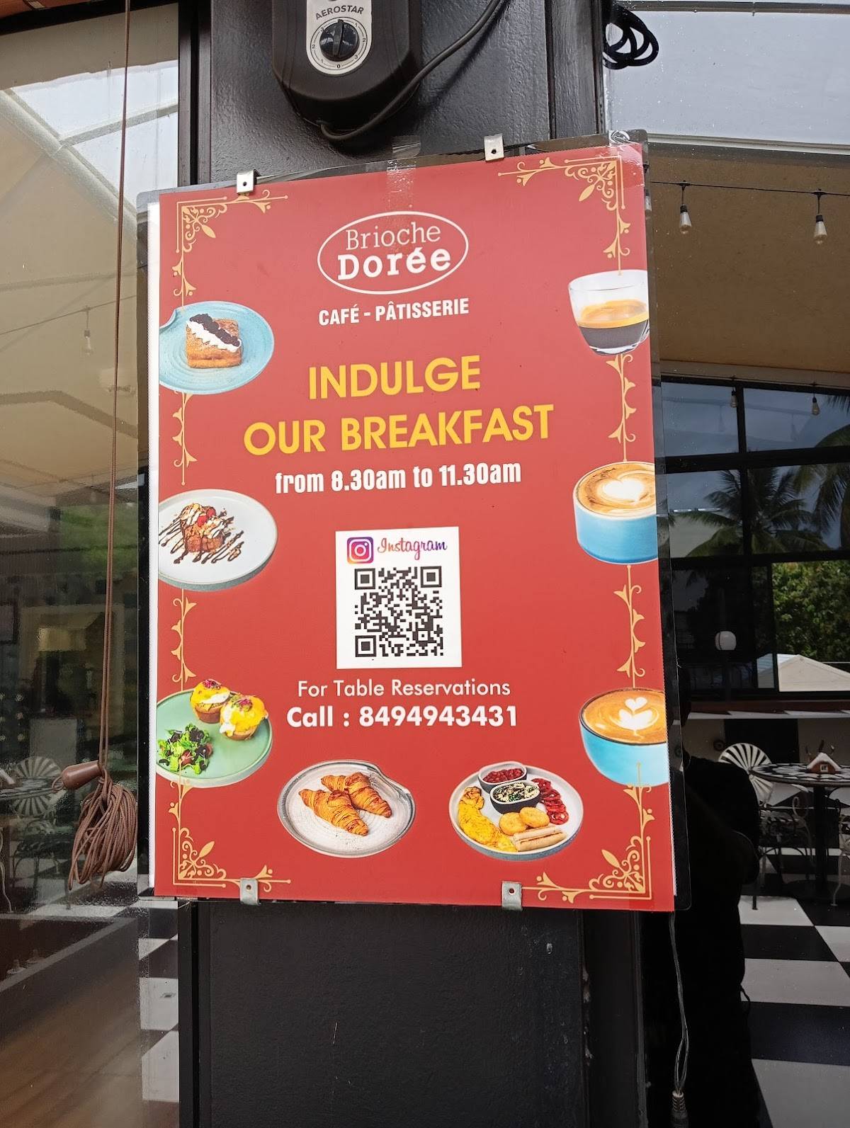 Brioche Doree Mysore menu