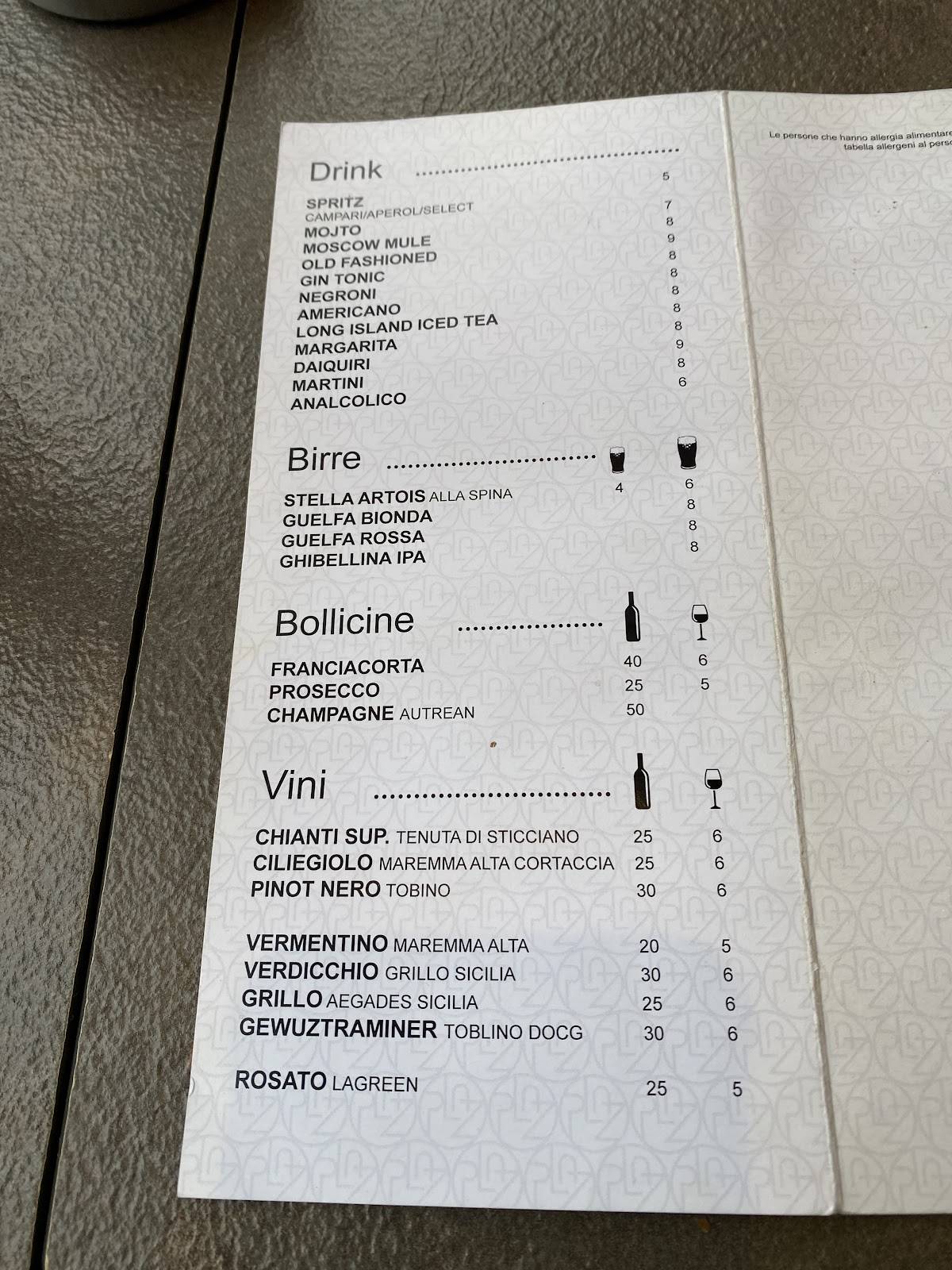 Menu di Brunch Republic Firenze 