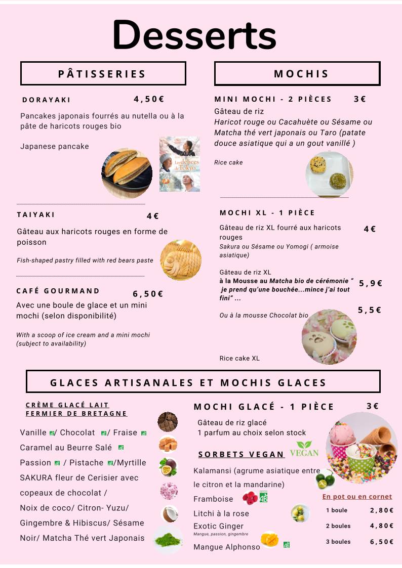Menu de Bubble Ramen