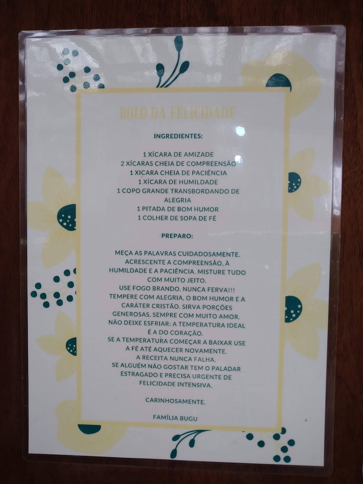 Bugu Delícias Caseiras cardápio