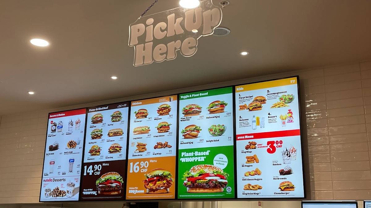 Menu di Burger King 