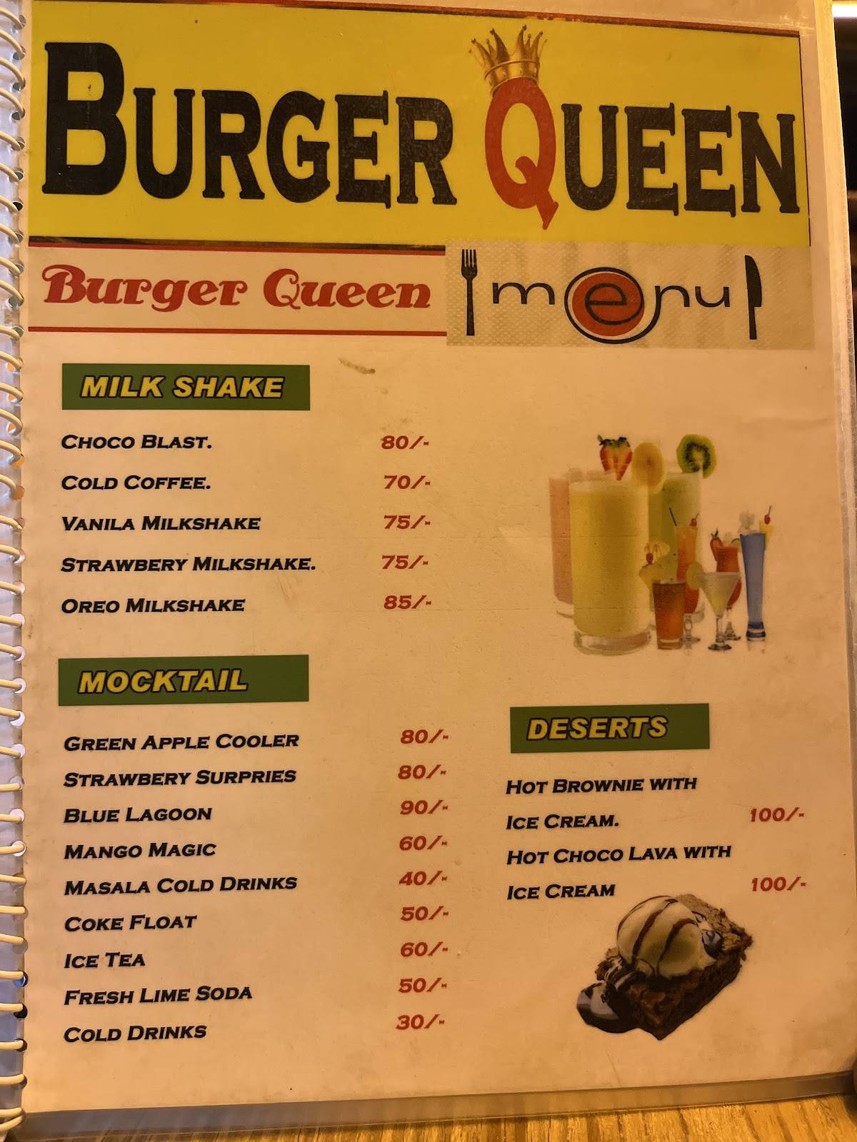 Burger Queen menu