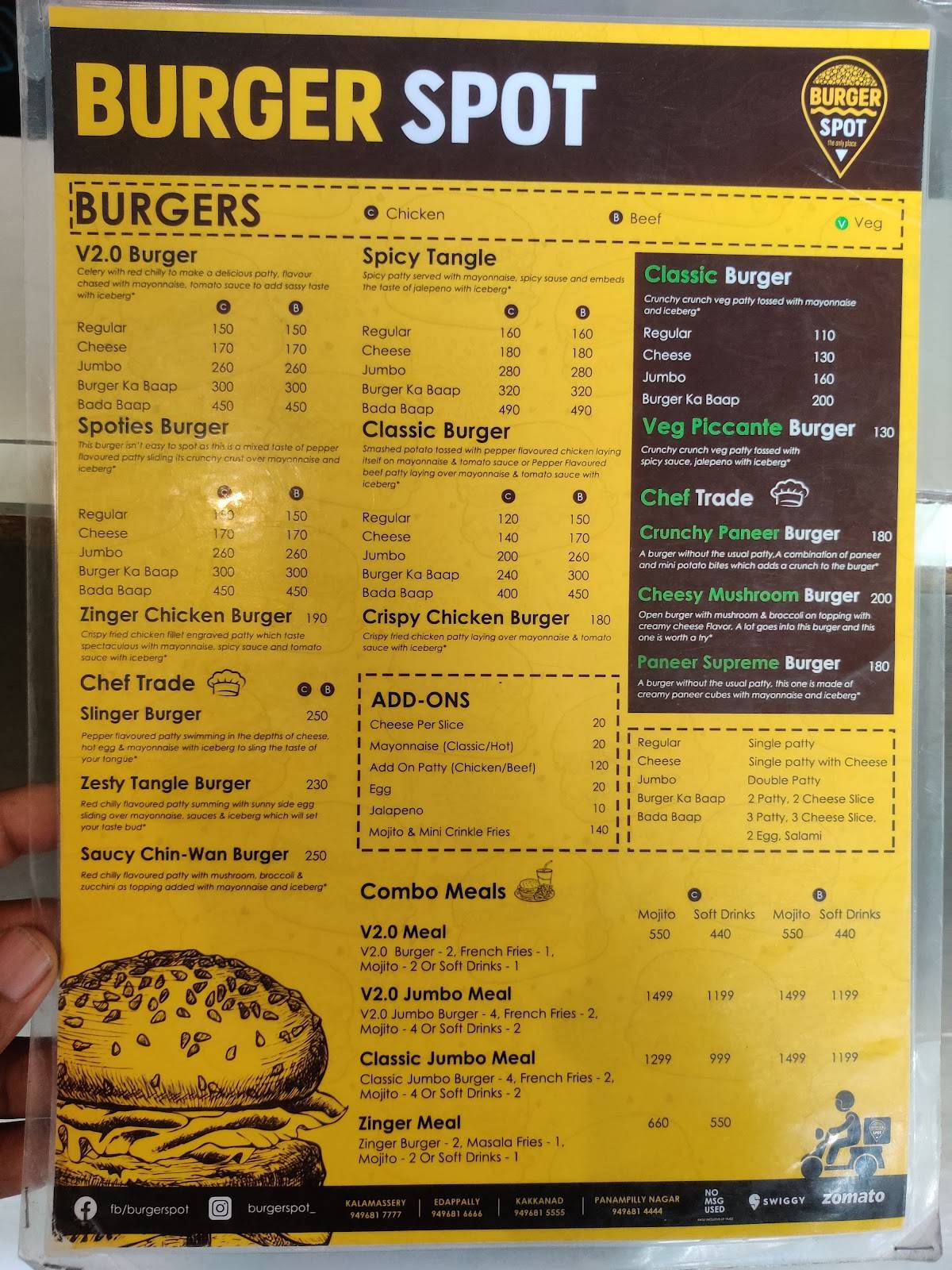 Burger Spot menu