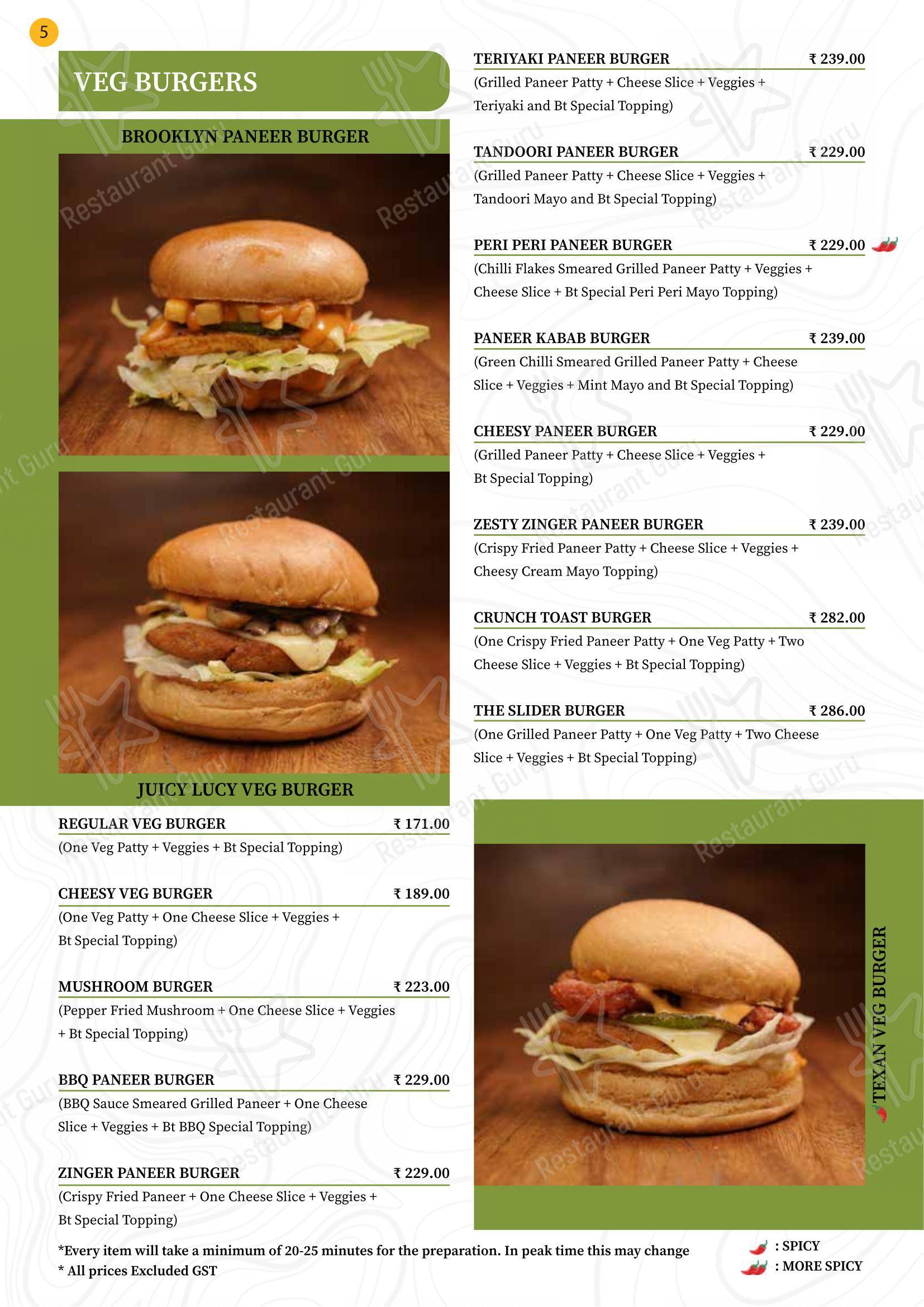 Burger Tree in Coimbatore - 菜单