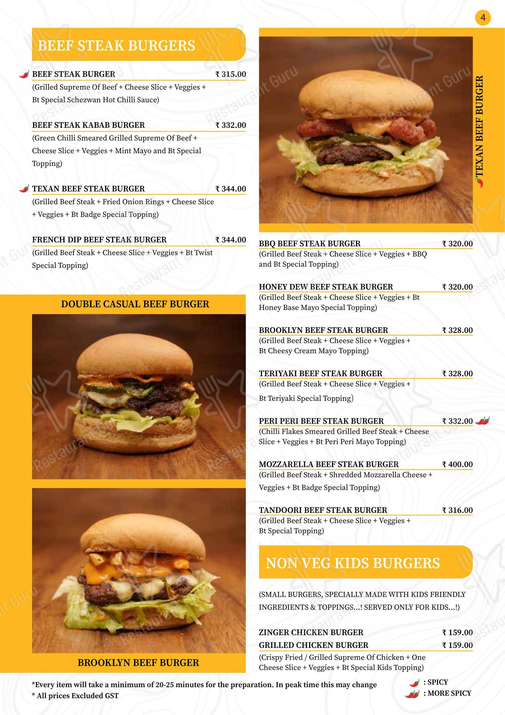 菜单 for Burger Tree in Coimbatore