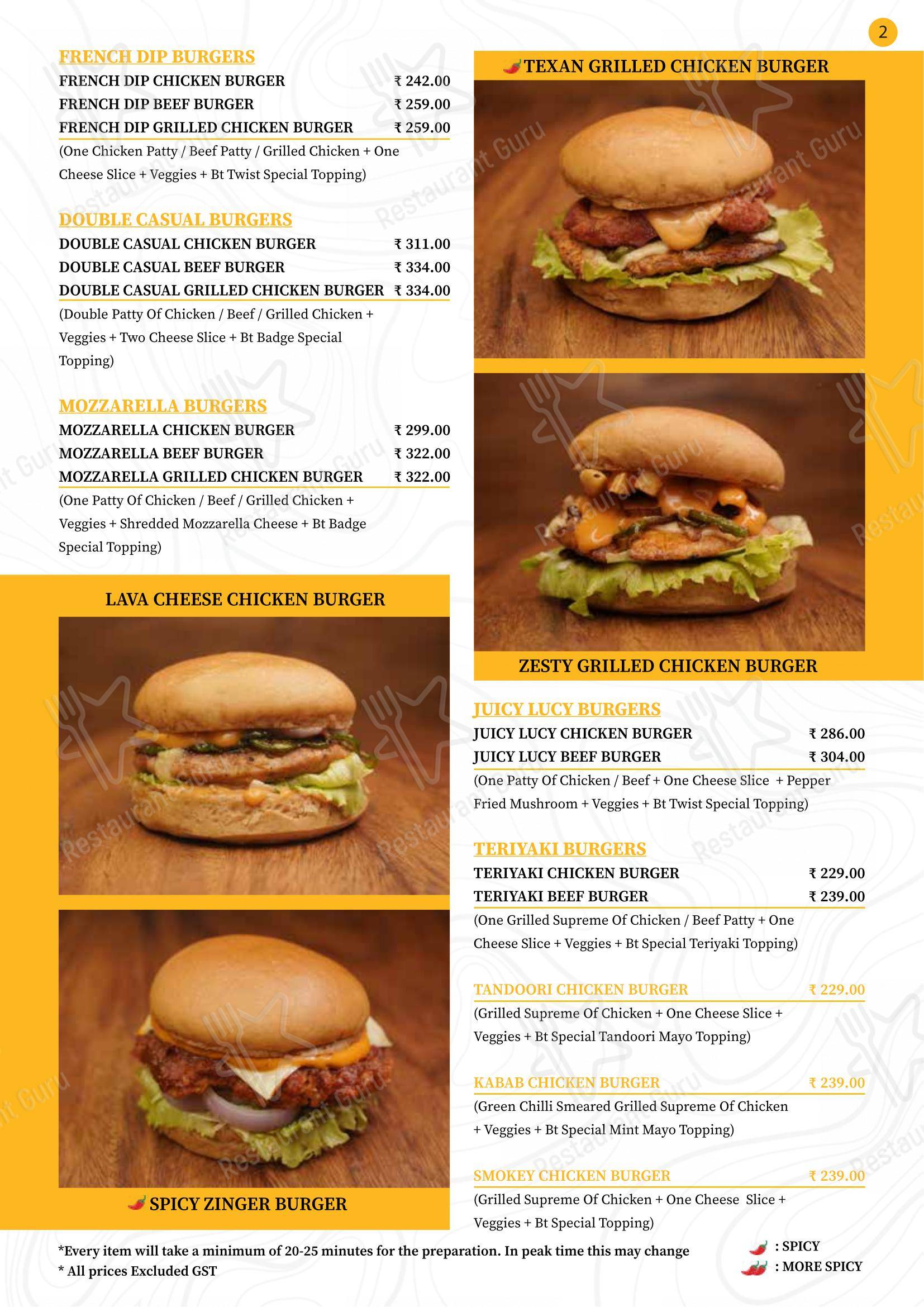 Burger Tree in Coimbatore - 菜单