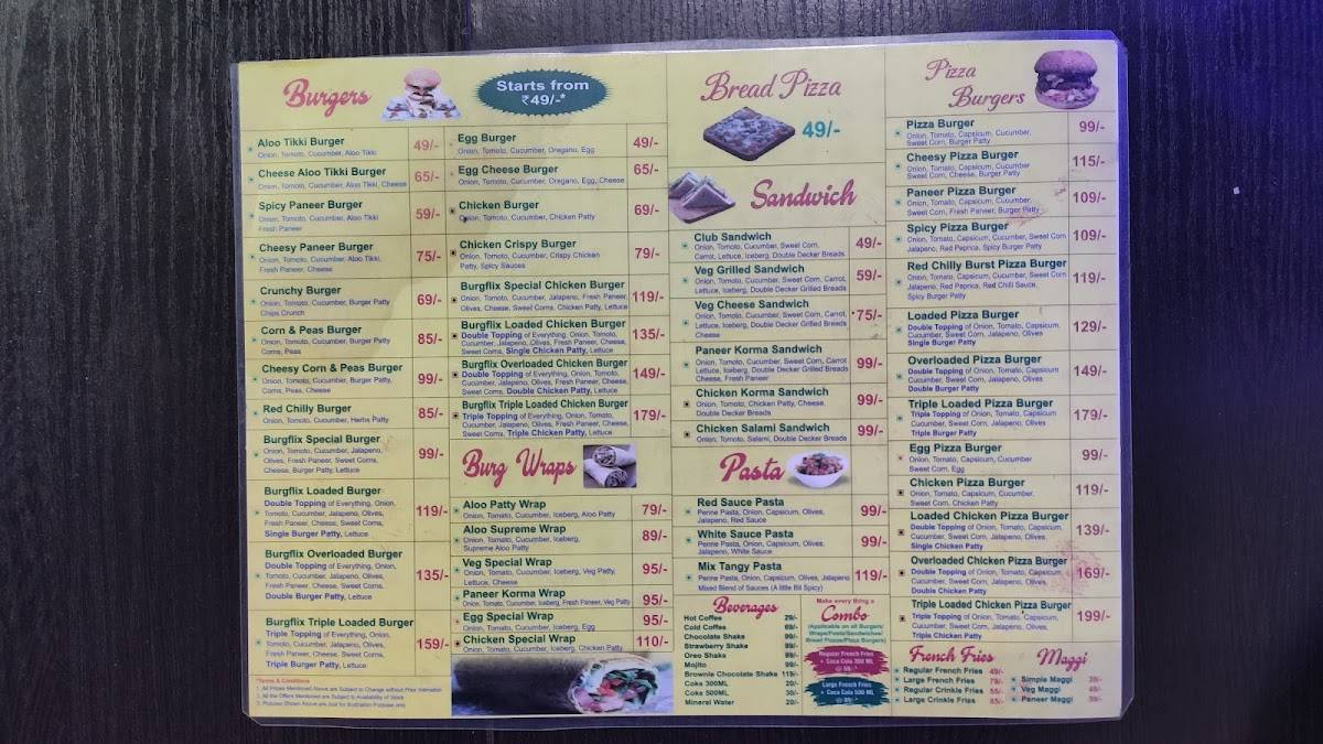 Burgflix menu