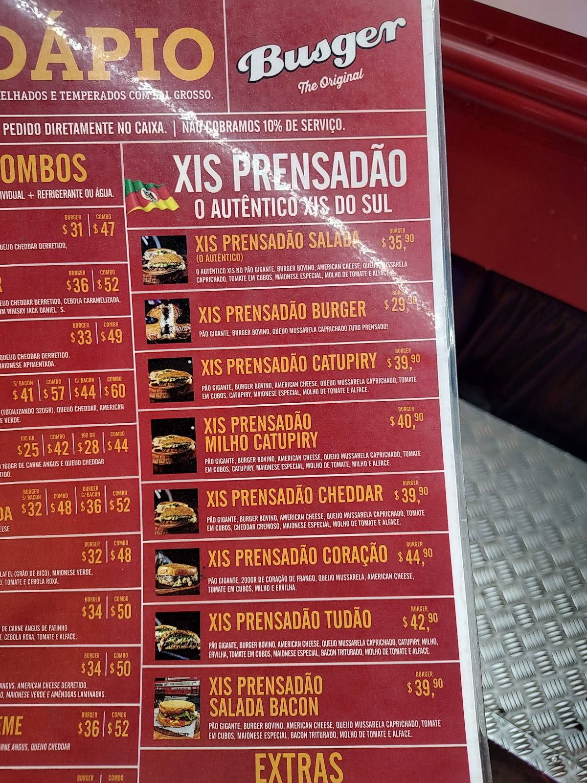 Busger - Campo Belo cardápio