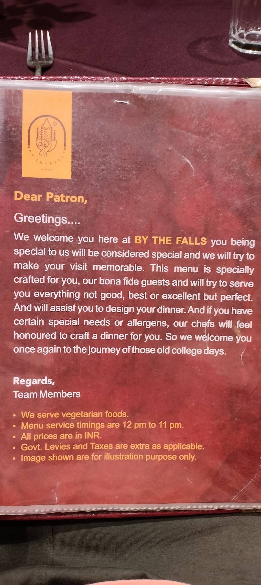 By The Falls By Cm Valley menu