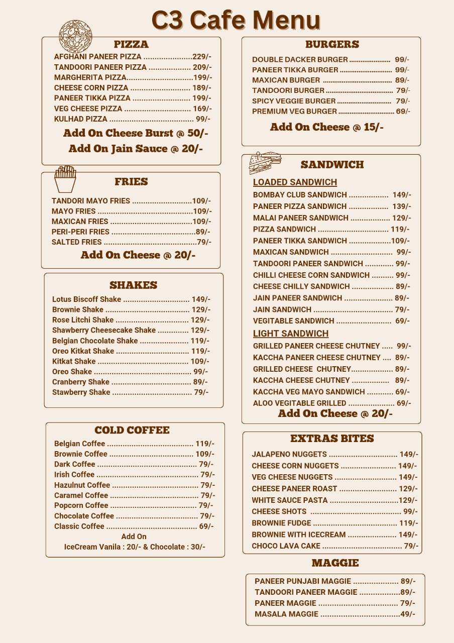 C3 Cafe menu