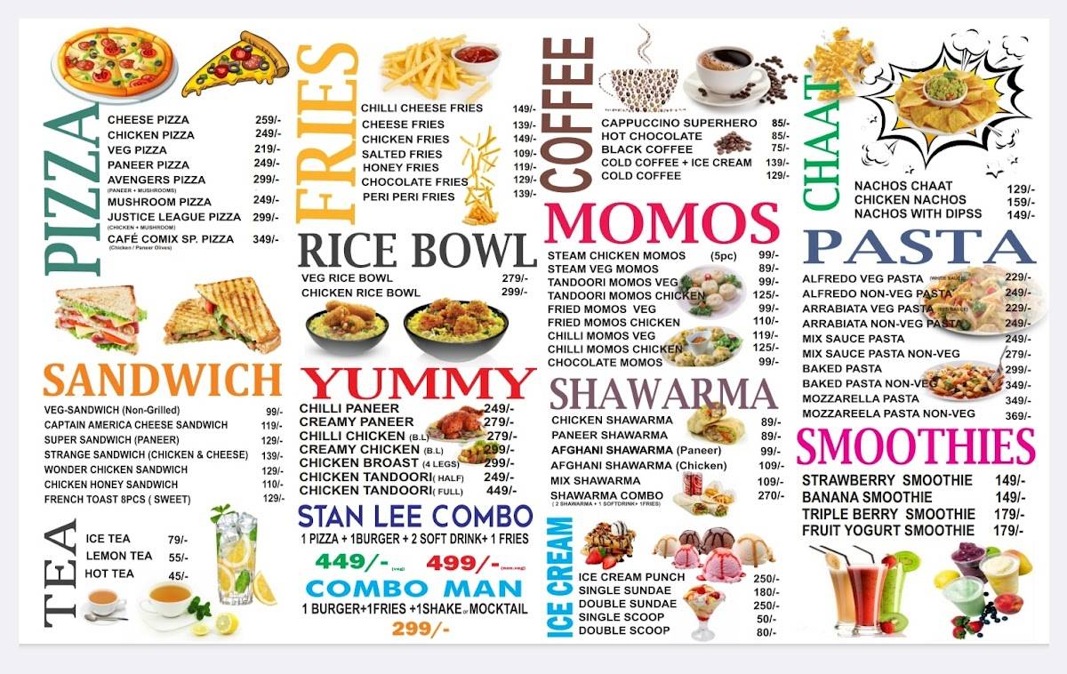 COMIX CAFE STUDIOS (ORIGINAL) menu