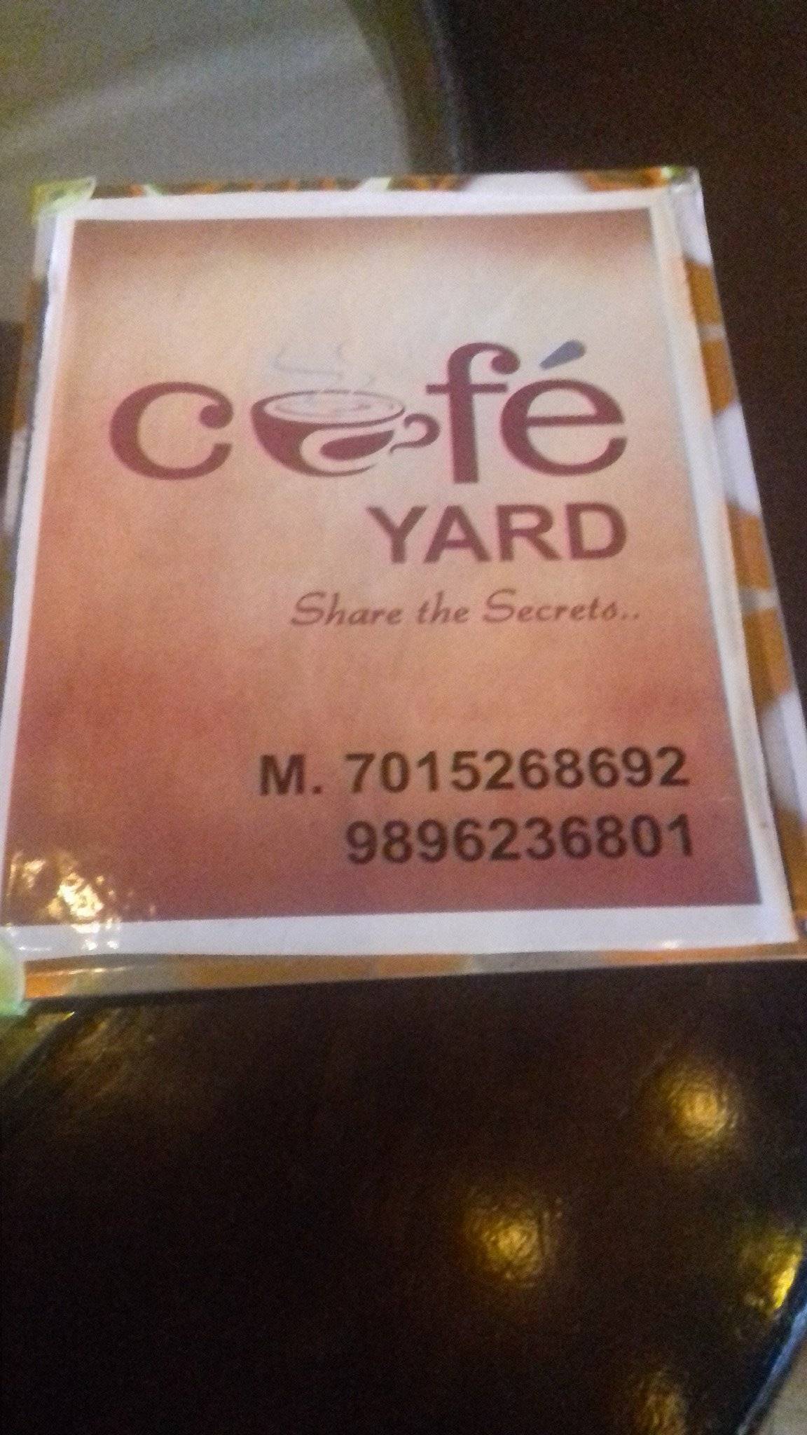 Cafe Yard menu