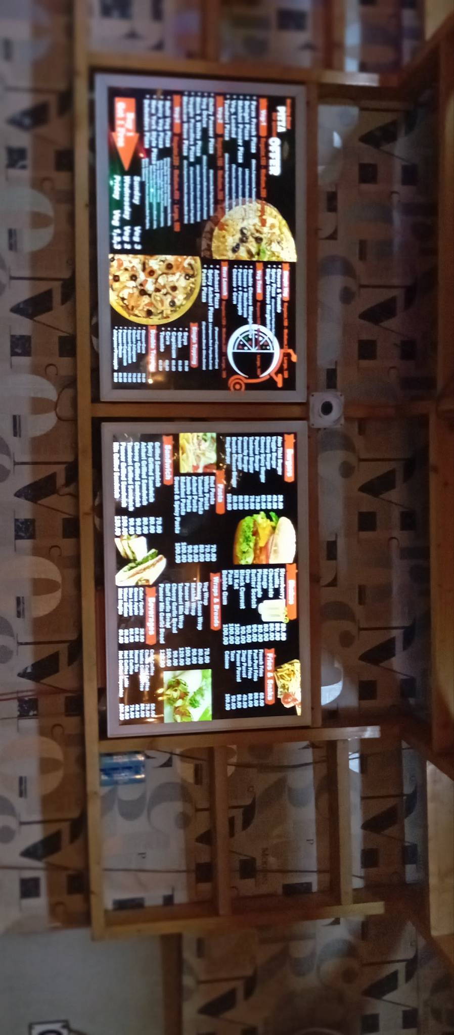 CB Pizza Maker menu