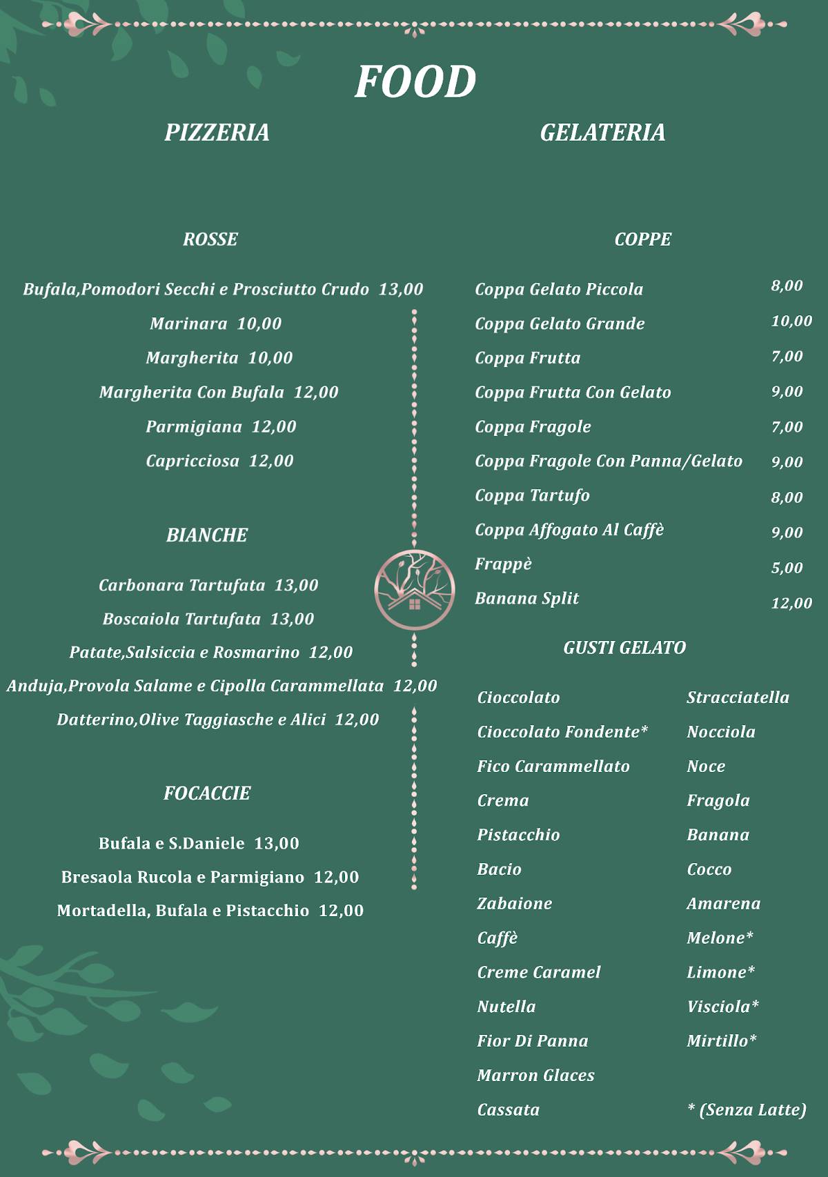 Menu di Chalet Verde Rosa's 