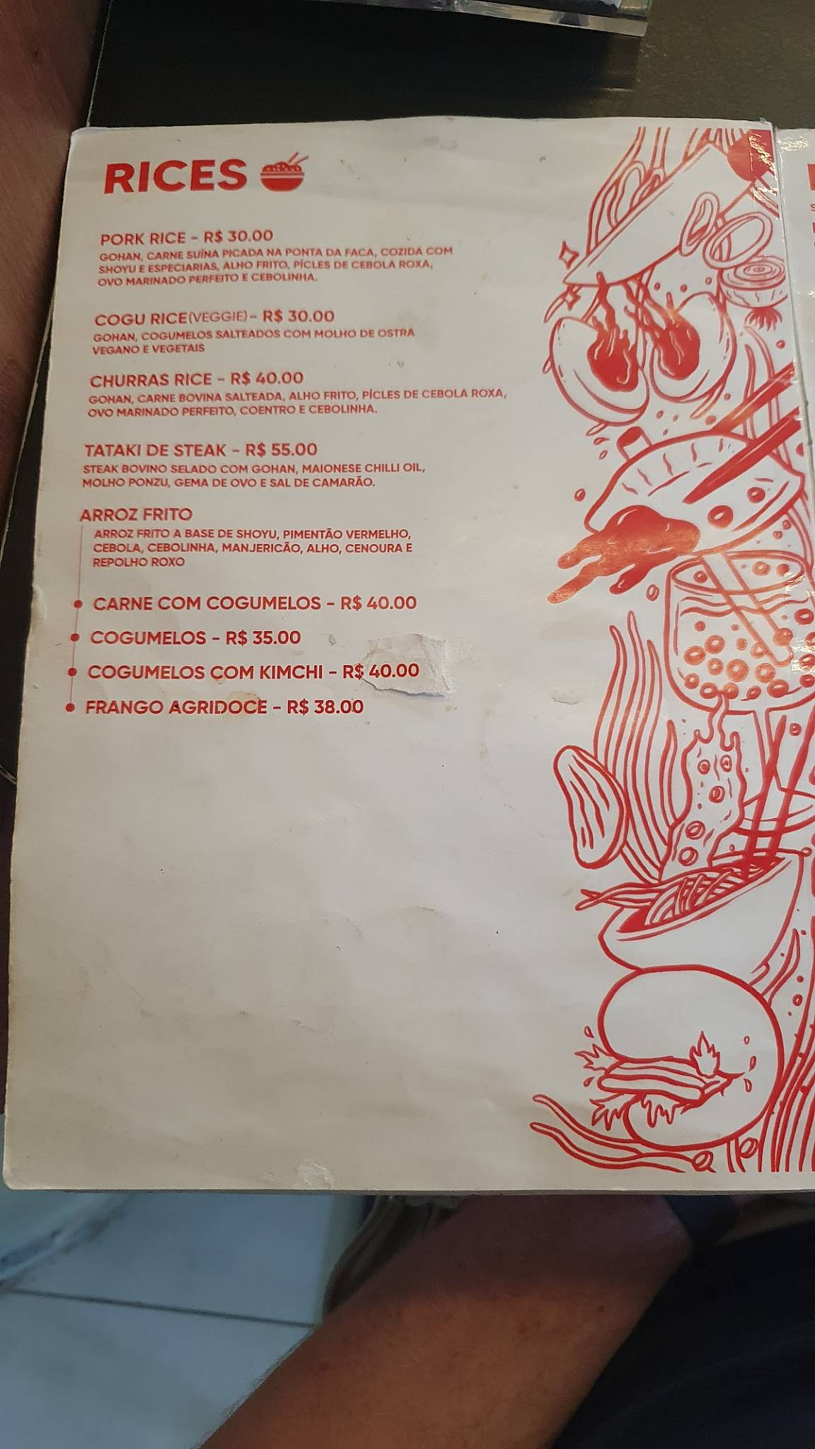 CHOU Noodle Bar cardápio