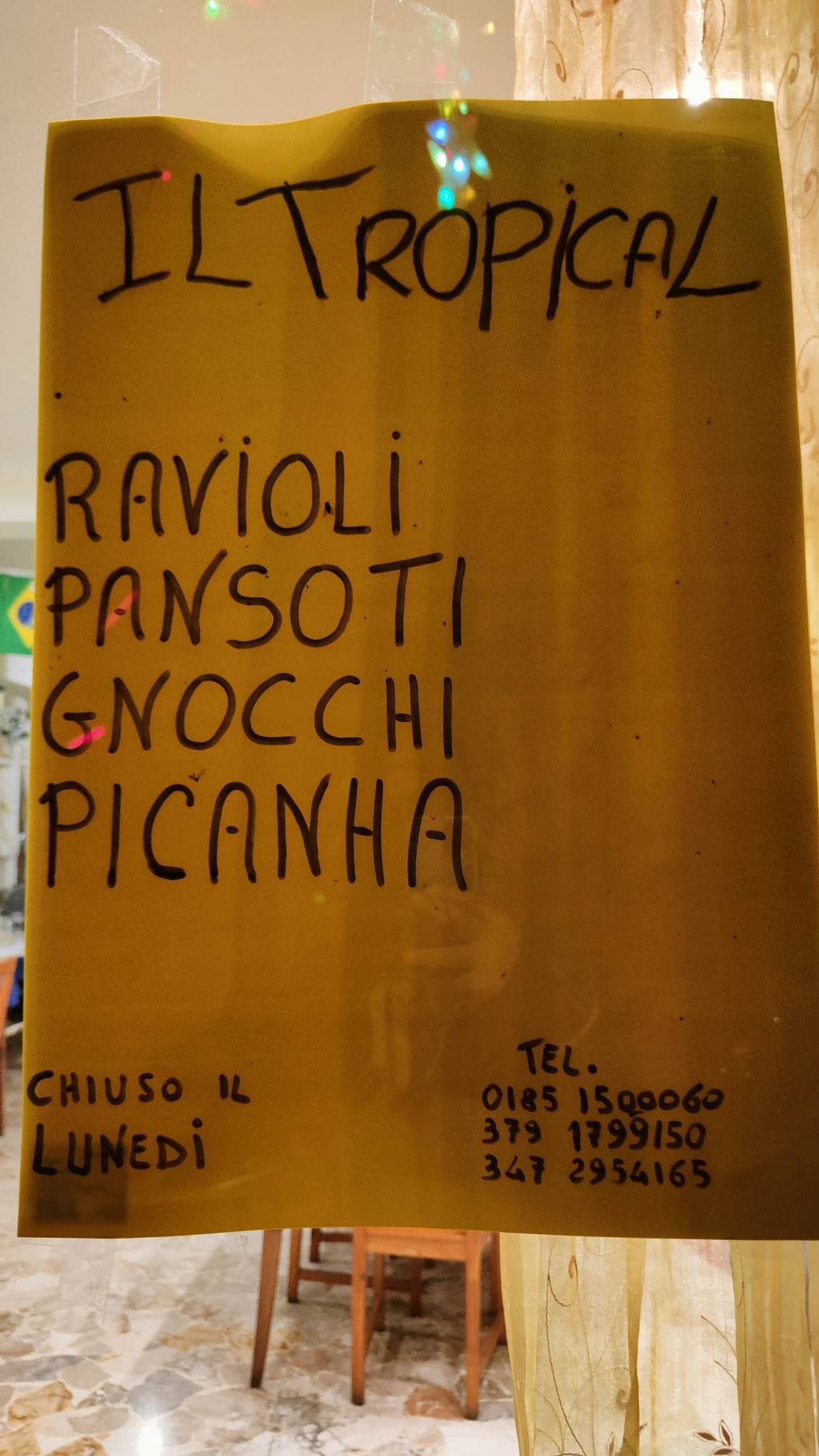 Menu di Ipanema Tropical 