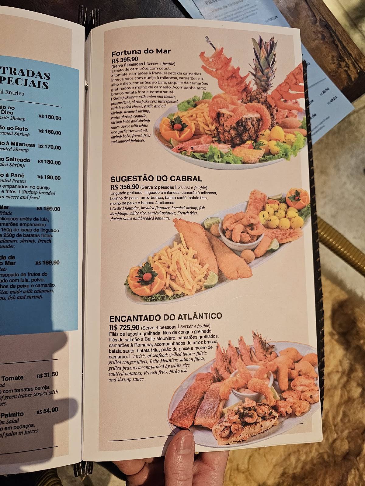 Cabral Restaurante Meia Praia cardápio
