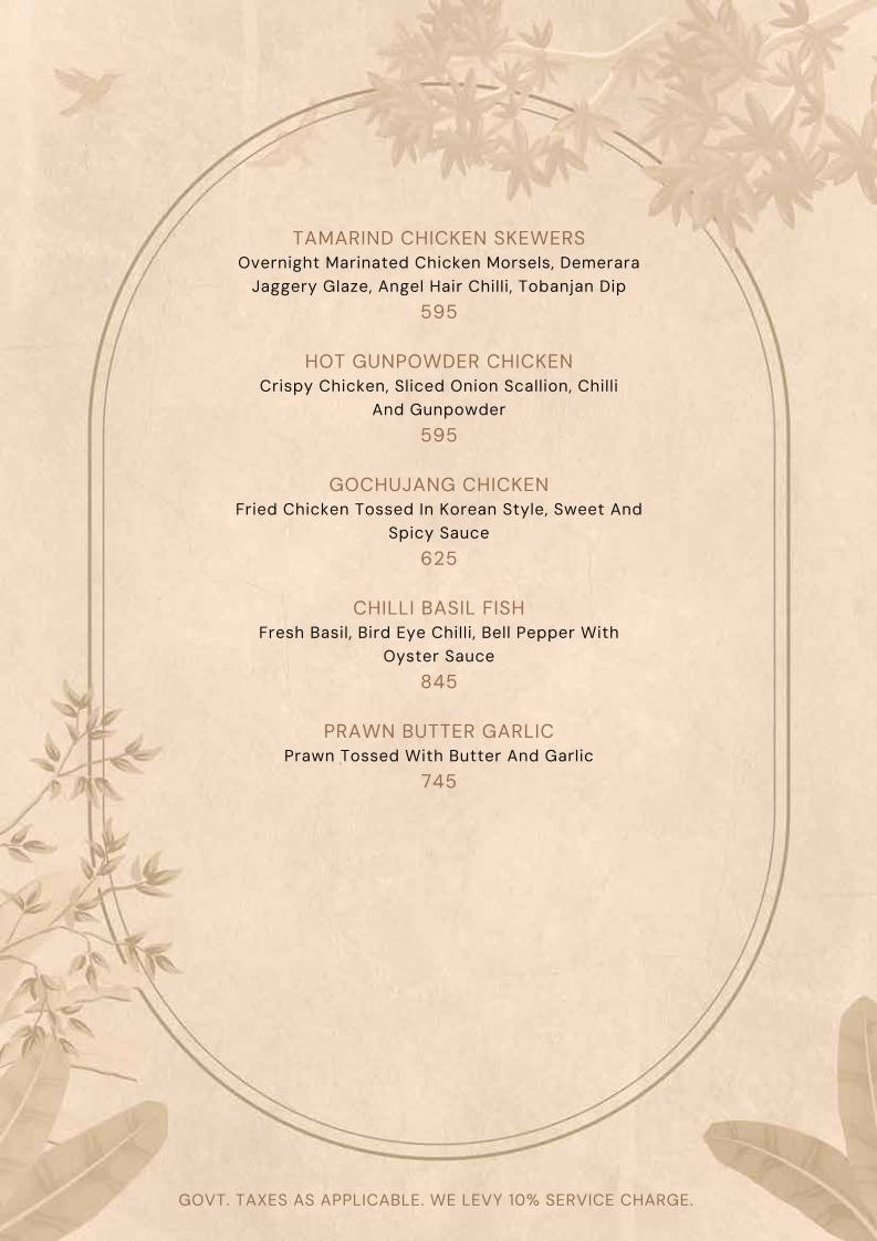 1 Oak menu