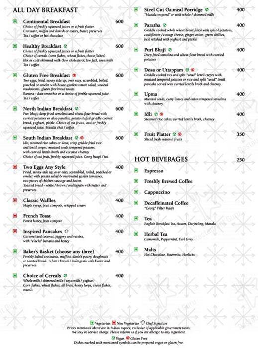 Cafe 77 East menu